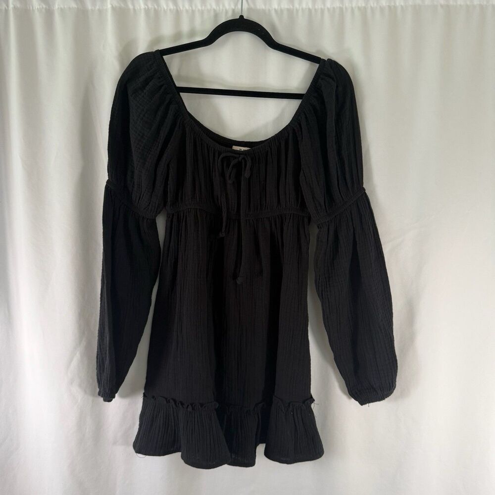 New Francesca's Mi Ami Mini Dress Women's Small Black Pullover Off the Shoulder